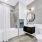 spacious, well lit bathroom